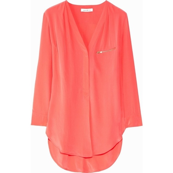 Sandro El Dorado Silk Blouse w/ Zipper detail - Picture 1 of 1